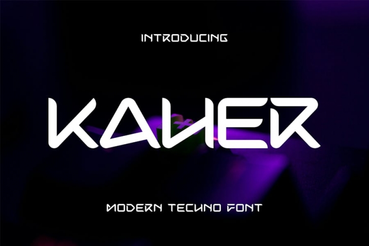 Kaher - Modern Techno Font Font Download