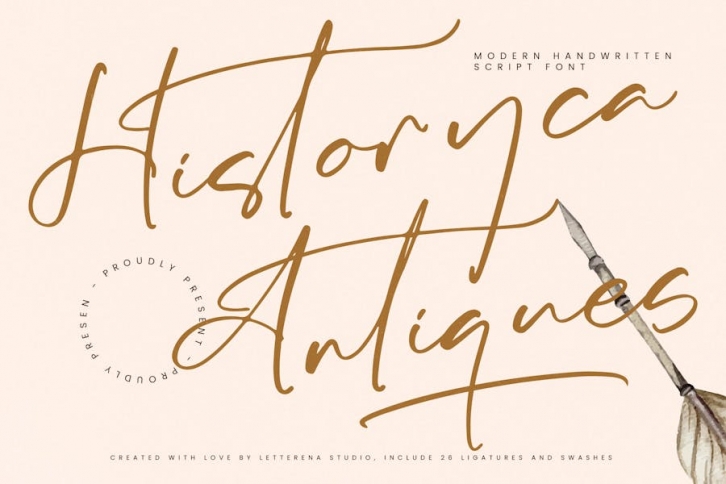 Historyca Antiques Modern Handwritten Script Font Download