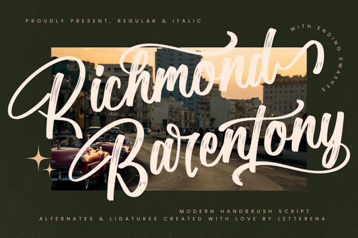 Richmond Barentony Modern Handbrush Script Font Download