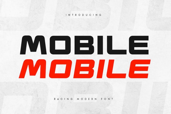 Mobile - Modern Racing Car Font Font Download