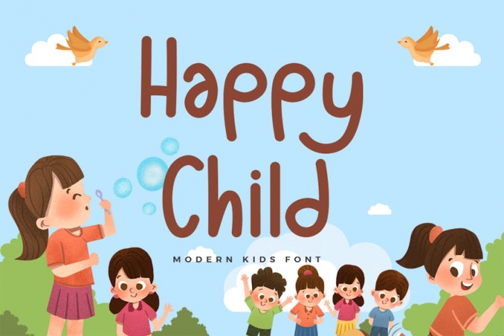 Happy Child - Modern Sans Kids Font Font Download