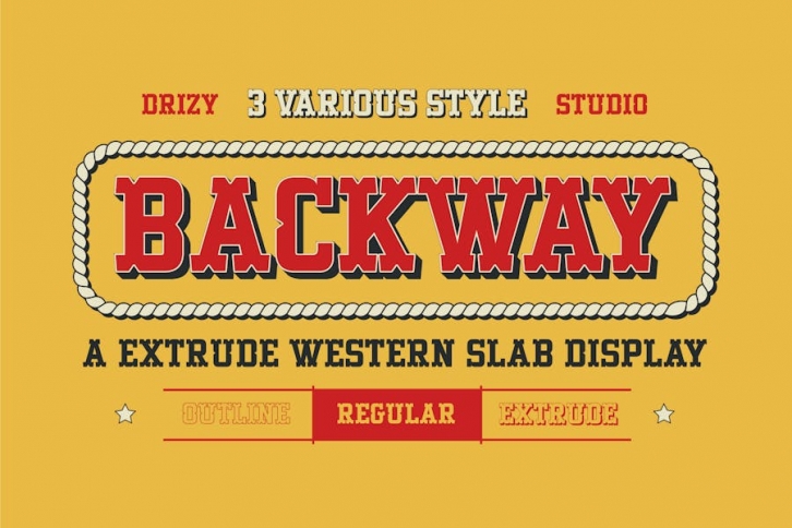 Backway – Extrude Western Slab Font Font Download