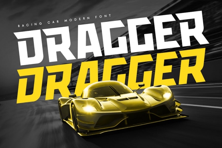 Dragger - Sport Racing Car Font Font Download