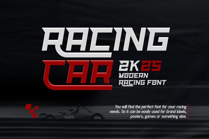 Racing Car - Modern Racing Font Font Download