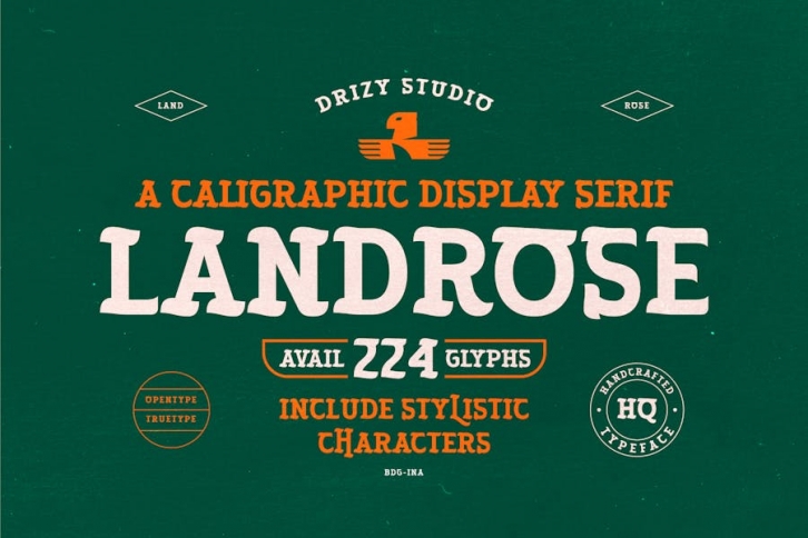 Landrose – Caligraphic Display Serif Font Font Download