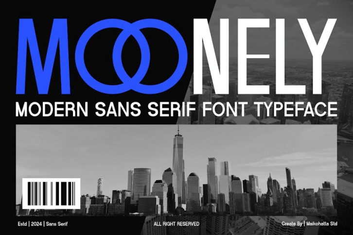 Moonely - Modern Sans Serif Typeface Font Download