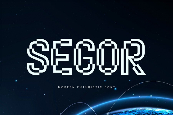 Segor - Modern Futuristic font Font Download