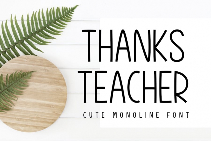 Thanks Teacher - Monoline Font Font Download