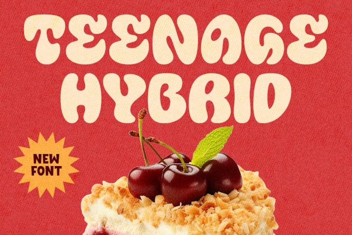 Teenage Hybrid - Groovy and Retro Font Font Download