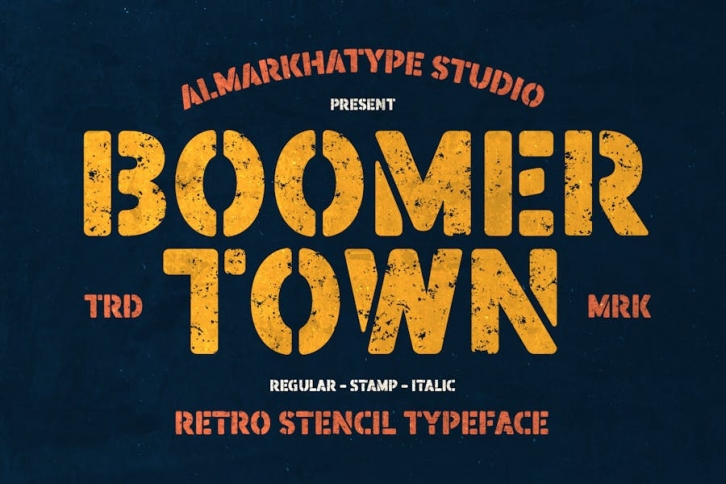 Boomer Town - Retro Military Font Download