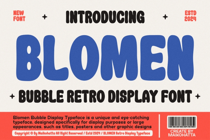 Blomen - Bubble Retro Display Font Download