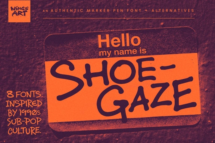 Shoegaze: A 90s Inspired Alt-Rock Marker Pen Font Font Download