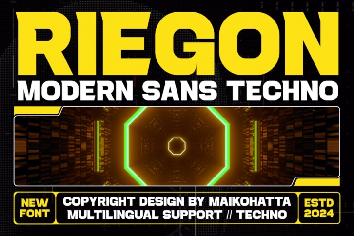 Riegon - Modern Sans Techno Font Download