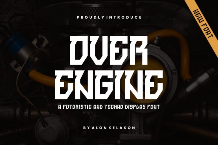 Over Engine Futuristic and Techno Font Font Download