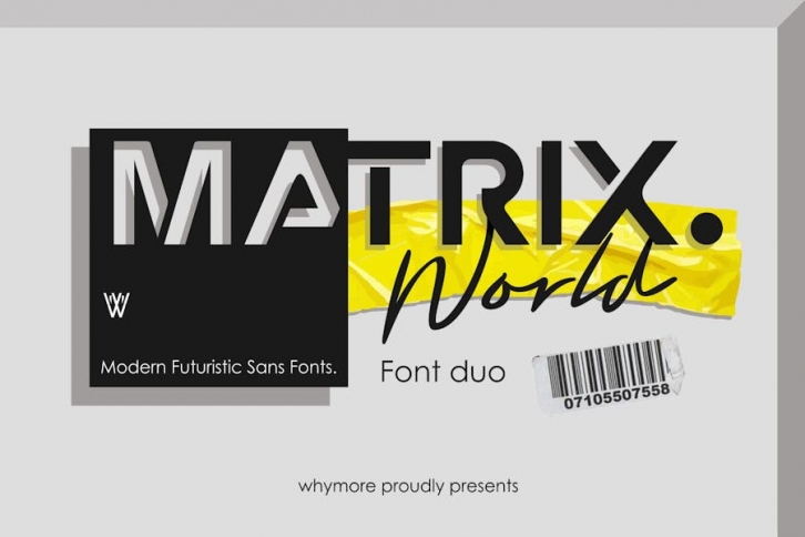 Matrix World Font Duo | Sans & Marker Script Font Font Download