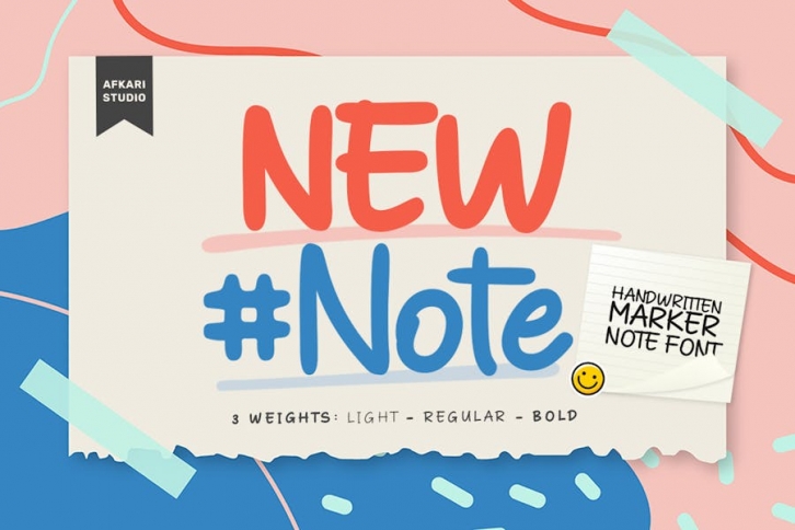 New Note - Handwritten Marker Note Font Font Download