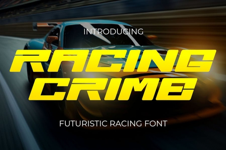 Racing Crime - Futuristic Racing Font Font Download