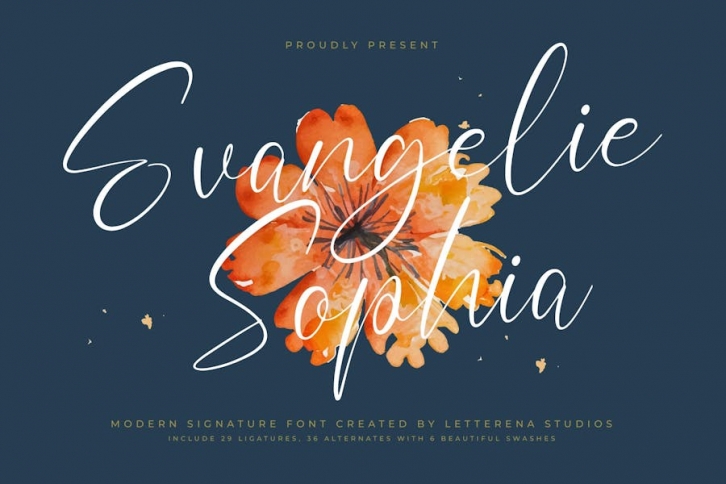Evangelie Sophia Modern Signature Font Font Download