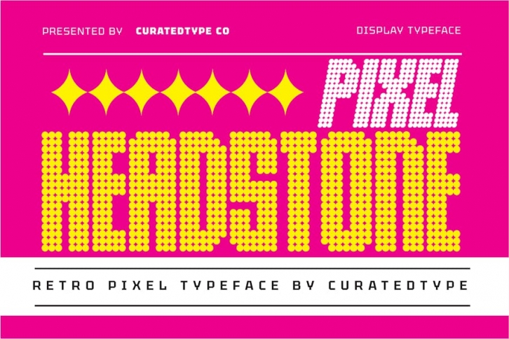 Headston Pixel - Futuristic Display Font Font Download