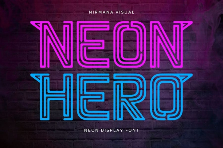 Neon Hero - Retro Neon Font Font Download