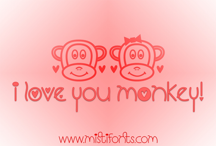 I Love You Monkey Font Download