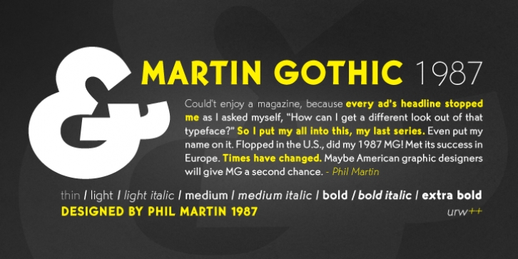 Martin Gothic Font Download