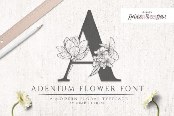 Adenium Flower Font Download