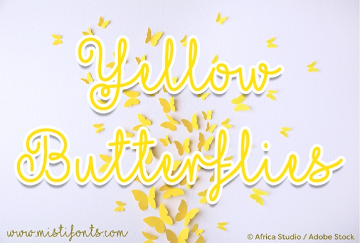 Yellow Butterflies Font Download