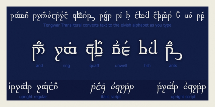 Tengwar Transliteral Font Download