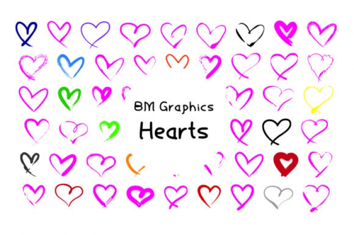 BM Graphics - Hearts Font Download