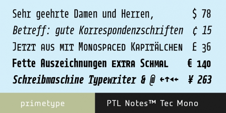 PTL Notes Tec Mono Font Download