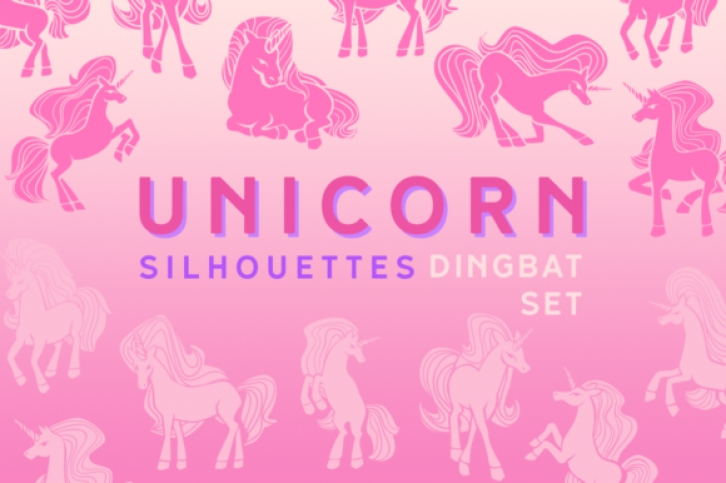 Unicorn Silhouettes Dingbat Font Download