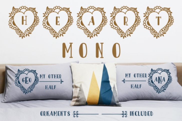 Heart Monogram Font Download