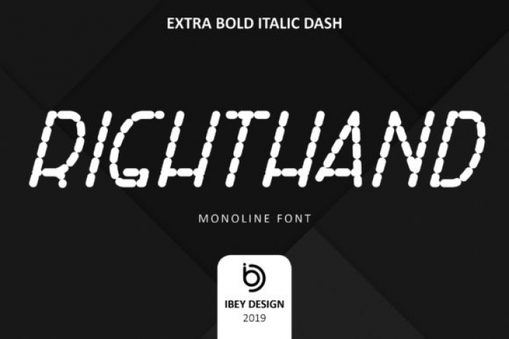 Right Hand Extra Bold Italic Dash Font Download