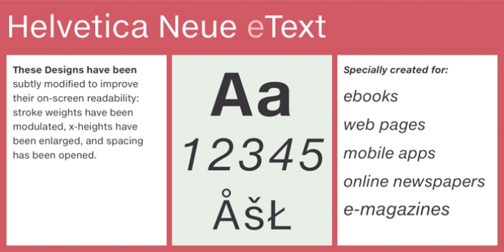 Neue Helvetica eText Pro Font Download