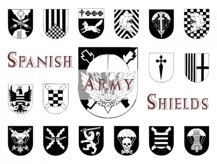 Spanish Army Shields Font Download