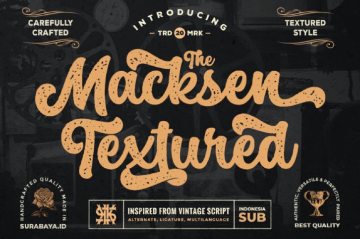 The Macksen Textured Font Download