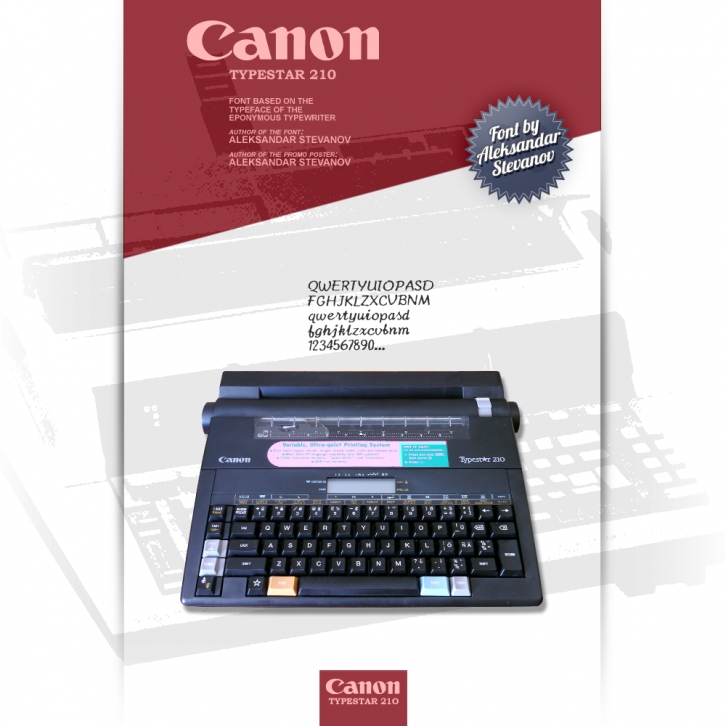Canon TypeStar 210 Font Download