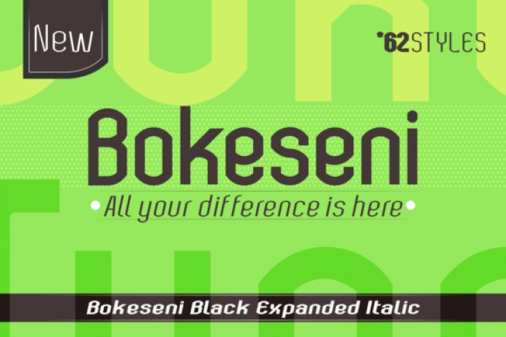 Bokeseni Black Expanded Italic Font Download