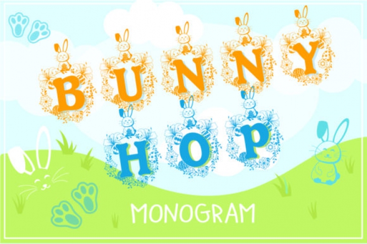 Bunny Hop Monogram Font Download