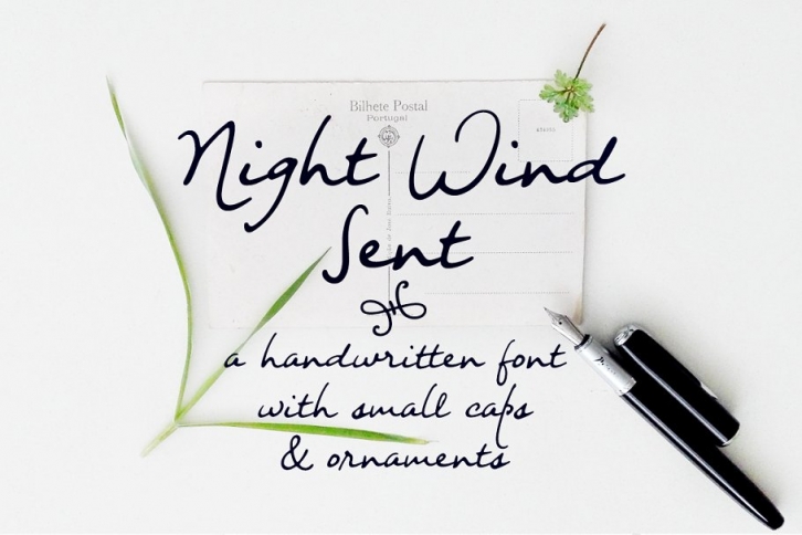 Night Wind Sent handwritten font Font Download