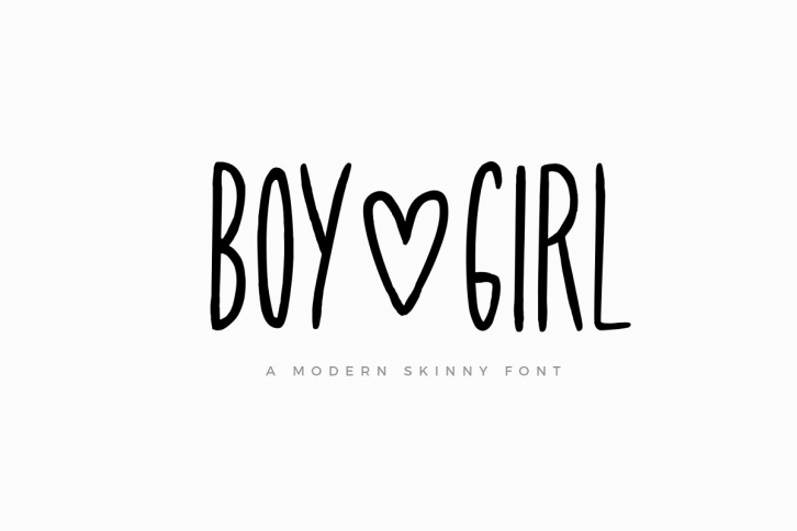 Boy  Girl Skinny + Extras Font Download