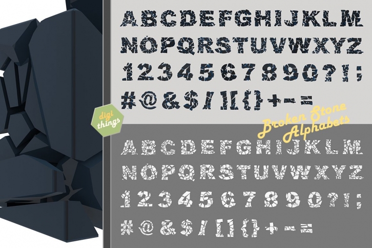 Cracked stone Alphabets Font Download