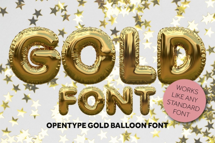 Gold foil balloon font Font Download