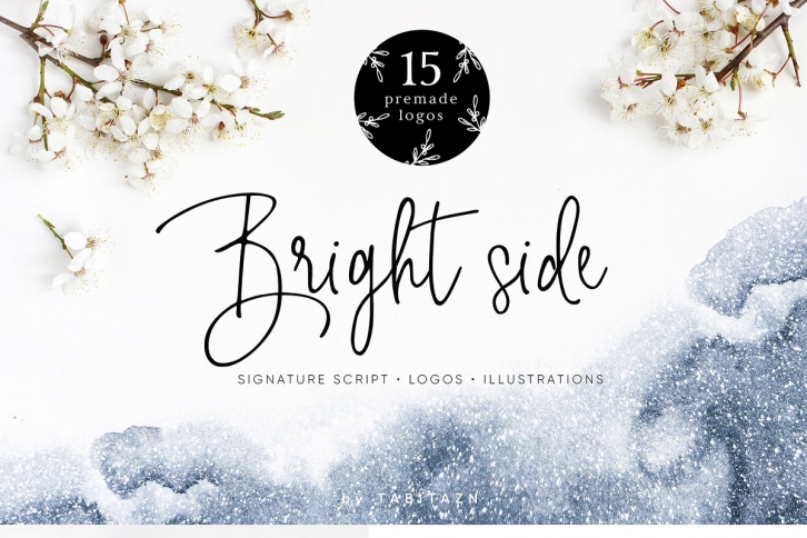 Bright Side script font  logos Font Download