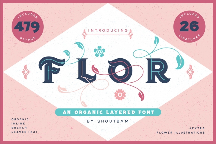Flor Layered + Extras Font Download