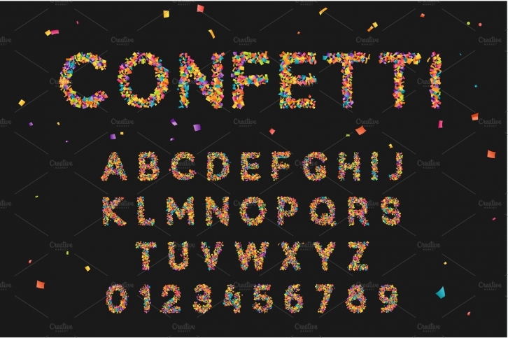 Colorful font from confetti Font Download