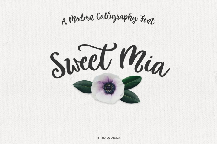 Modern calligraphy font Sweet Mia Font Download