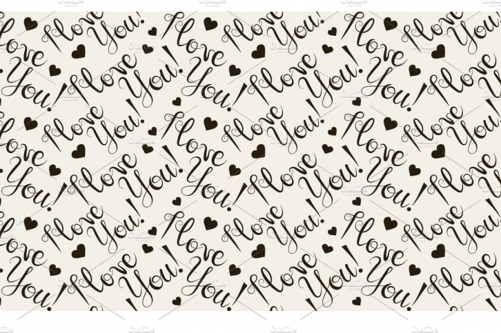 I love you, pattern Font Download