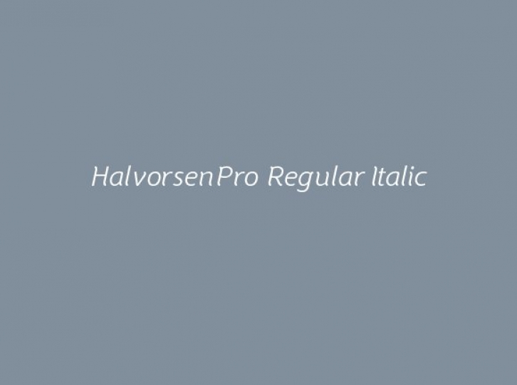 HalvorsenPro Regular Italic Font Download